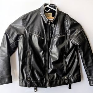 Men's Black Leather Jacket sz Large